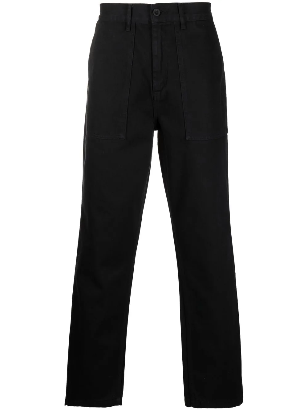 

Palmes straight-leg rear logo-patch trousers - Black
