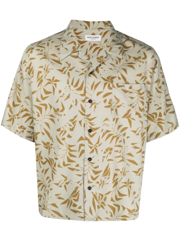 Saint Laurent Palm tree print camp collar Shirt Farfetch