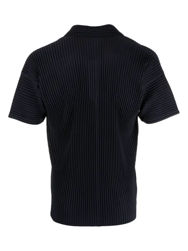 クリスマスローズ オムプリッセ イッセイミヤケ ポロシャツ 黒 サイズ2