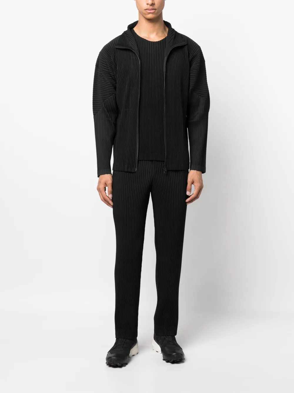 Homme Plissé Issey Miyake Geplooid jack - Zwart