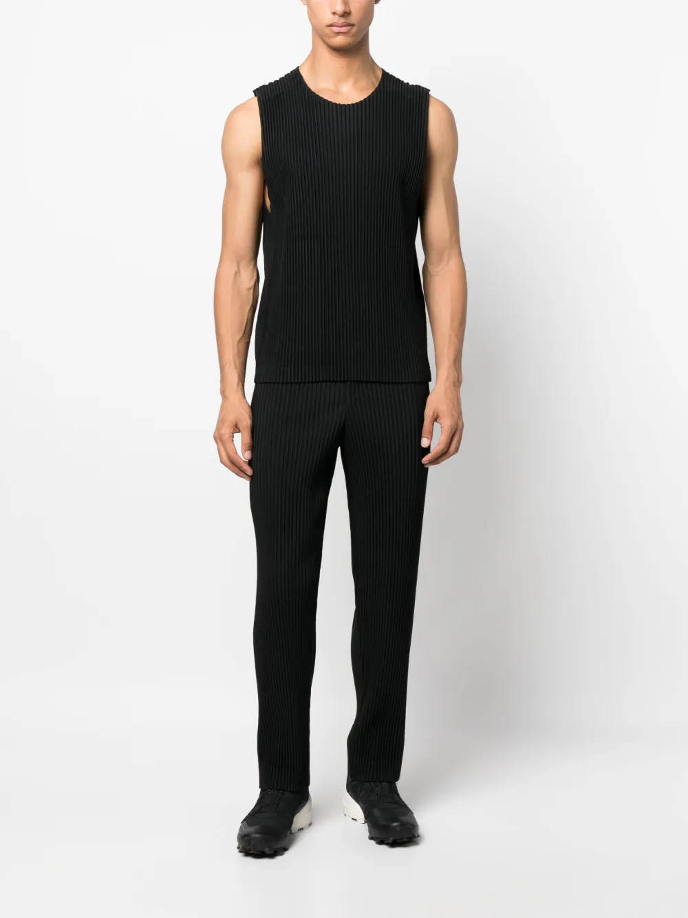 Homme Plissé Issey Miyake Geplooid T-shirt - Zwart
