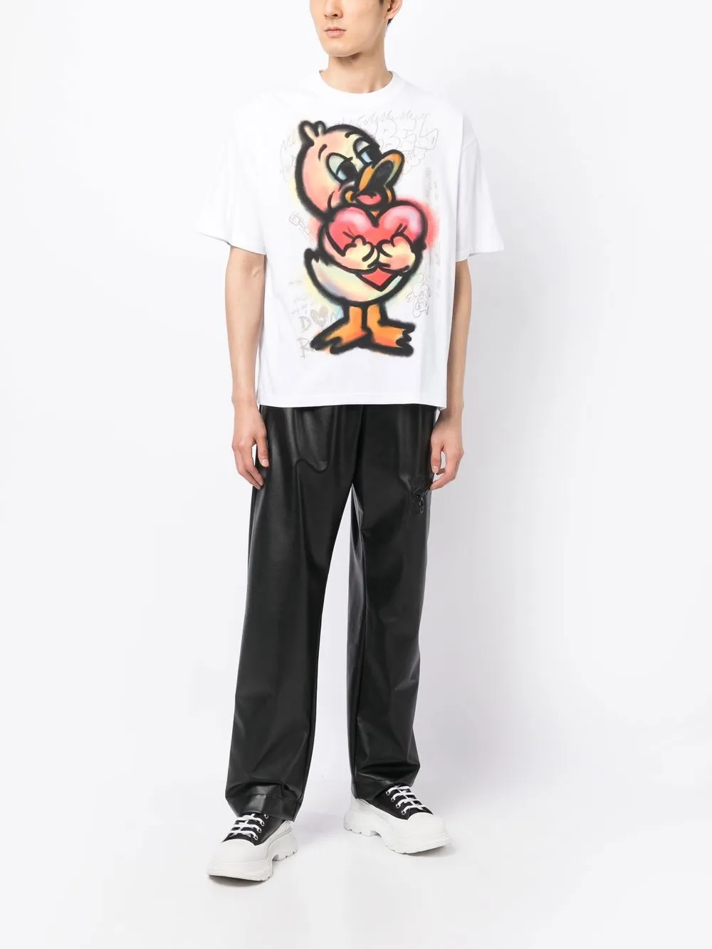 DOMREBEL T-shirt met print - Wit