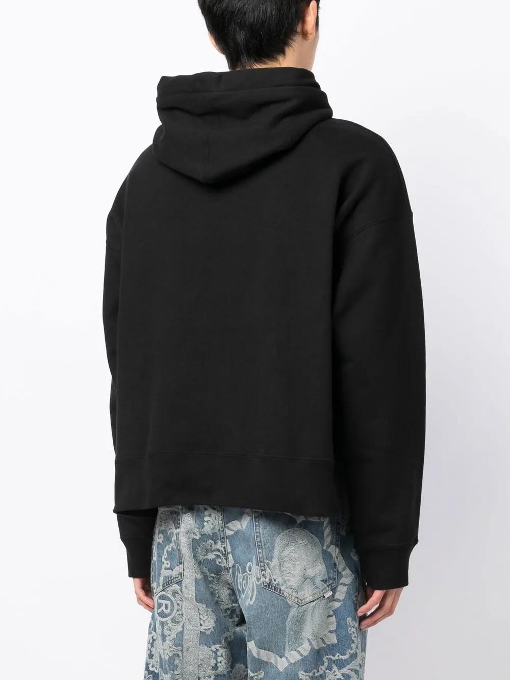 Domrebel Caveman Embroidered-logo Hoodie In Black