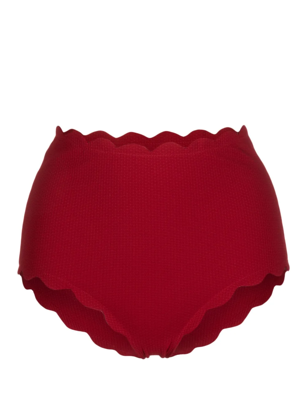 Marysia Shell-print High-waisted Bikini Bottoms In Red
