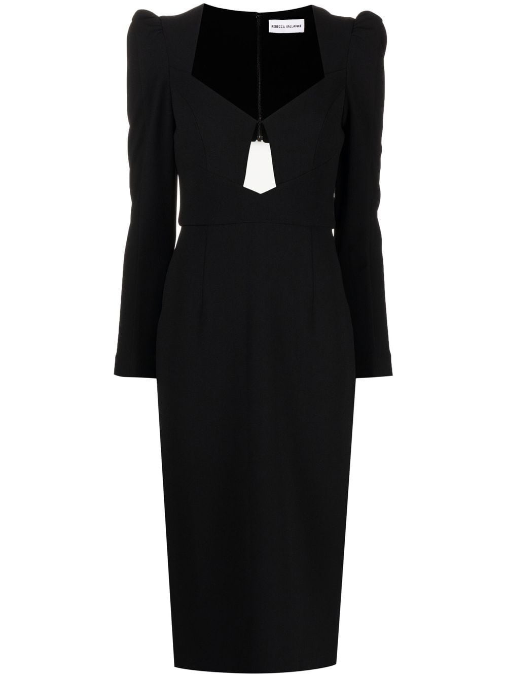 Rebecca Vallance Katie Long Sleeve Midi Dress In Black | ModeSens
