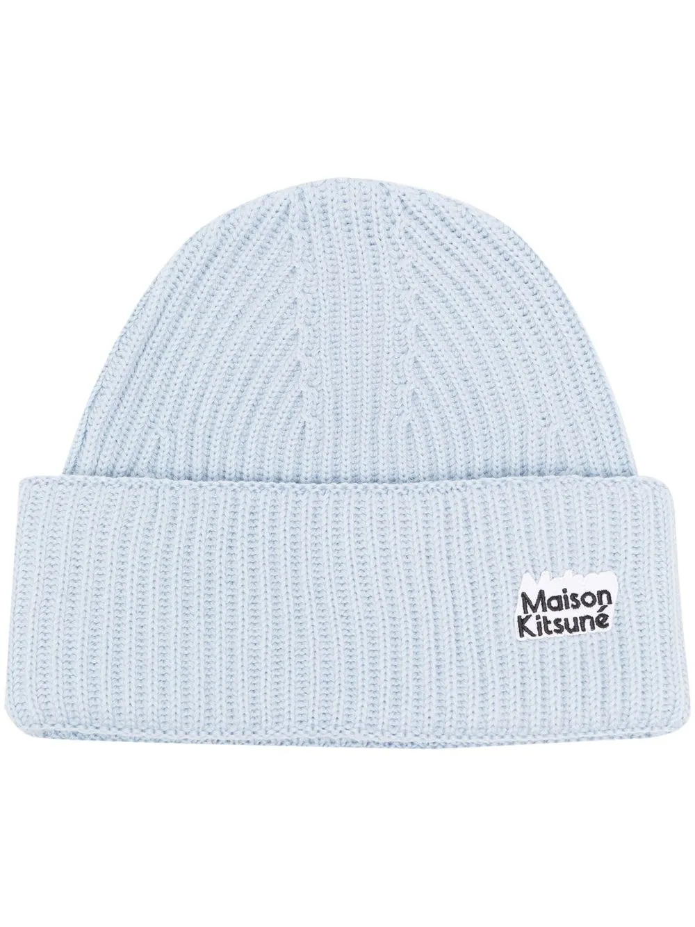 

Maison Kitsuné logo-patch wool beanie - Blue