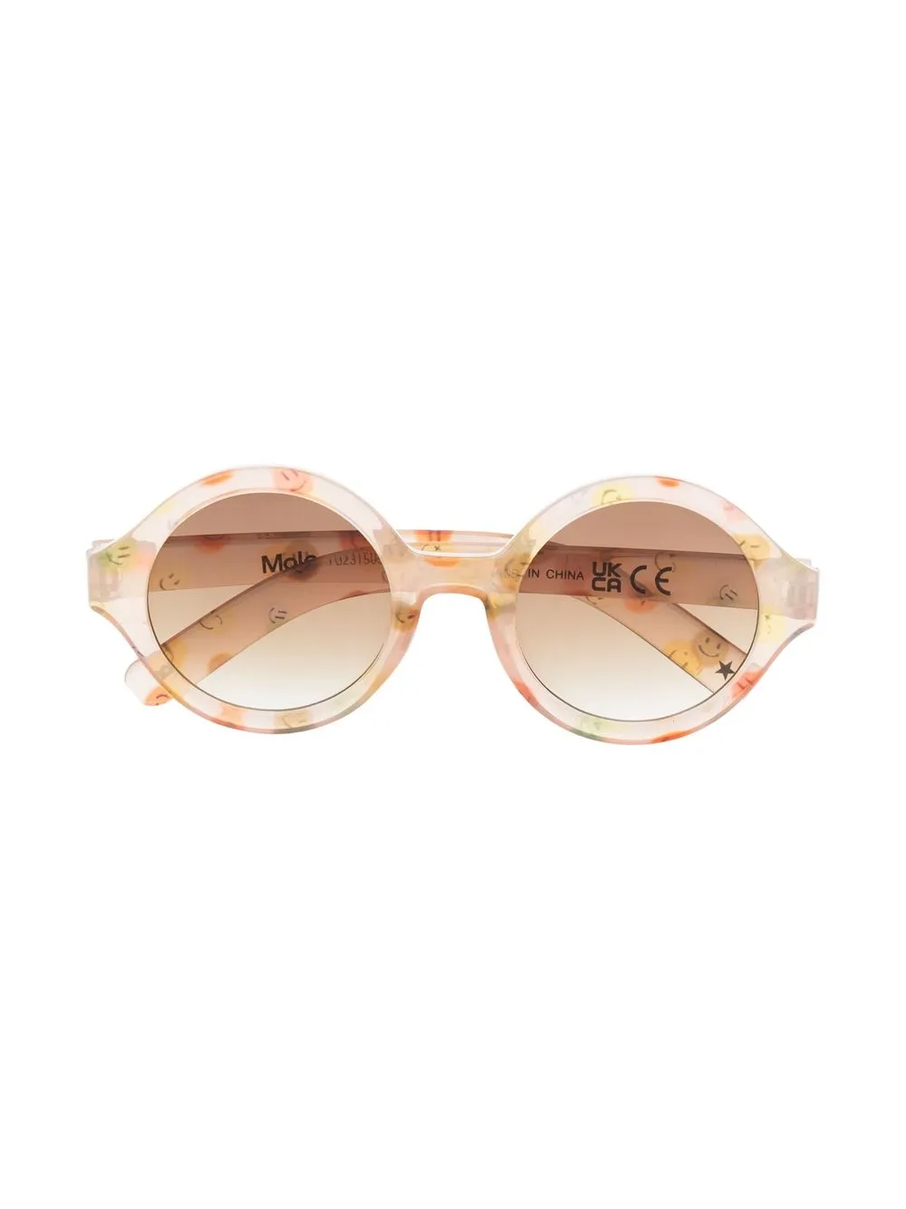 

Molo Smiley-print round-frame sunglasses - Neutrals