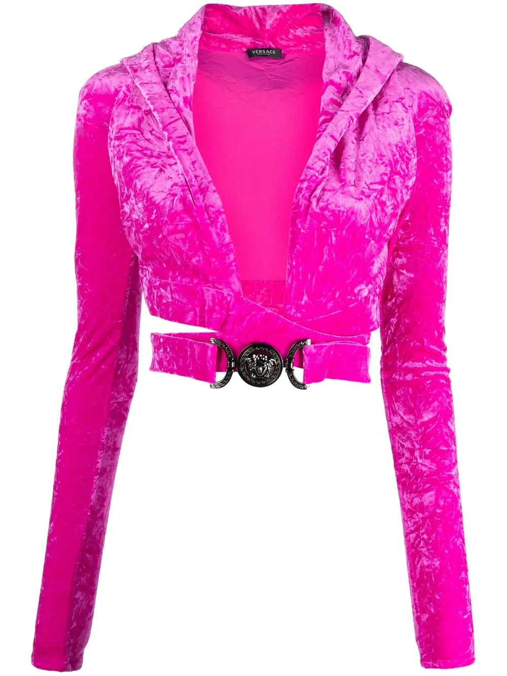 

Versace crossover velvet-finish top - Pink