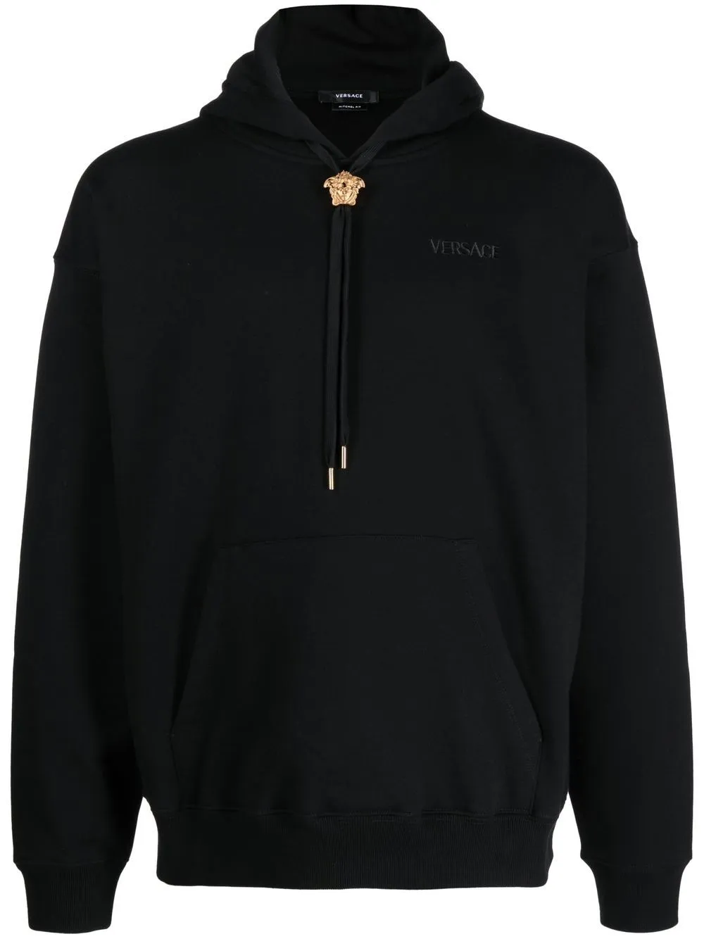 Versace Medusa-drawstring rib-trimmed hoodie