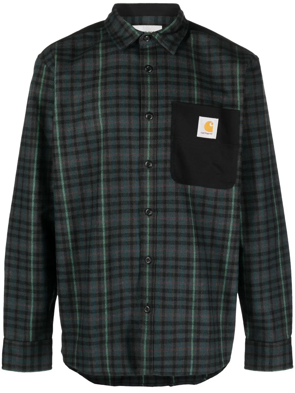 Carhartt Work 棉标贴衬衫 In Black