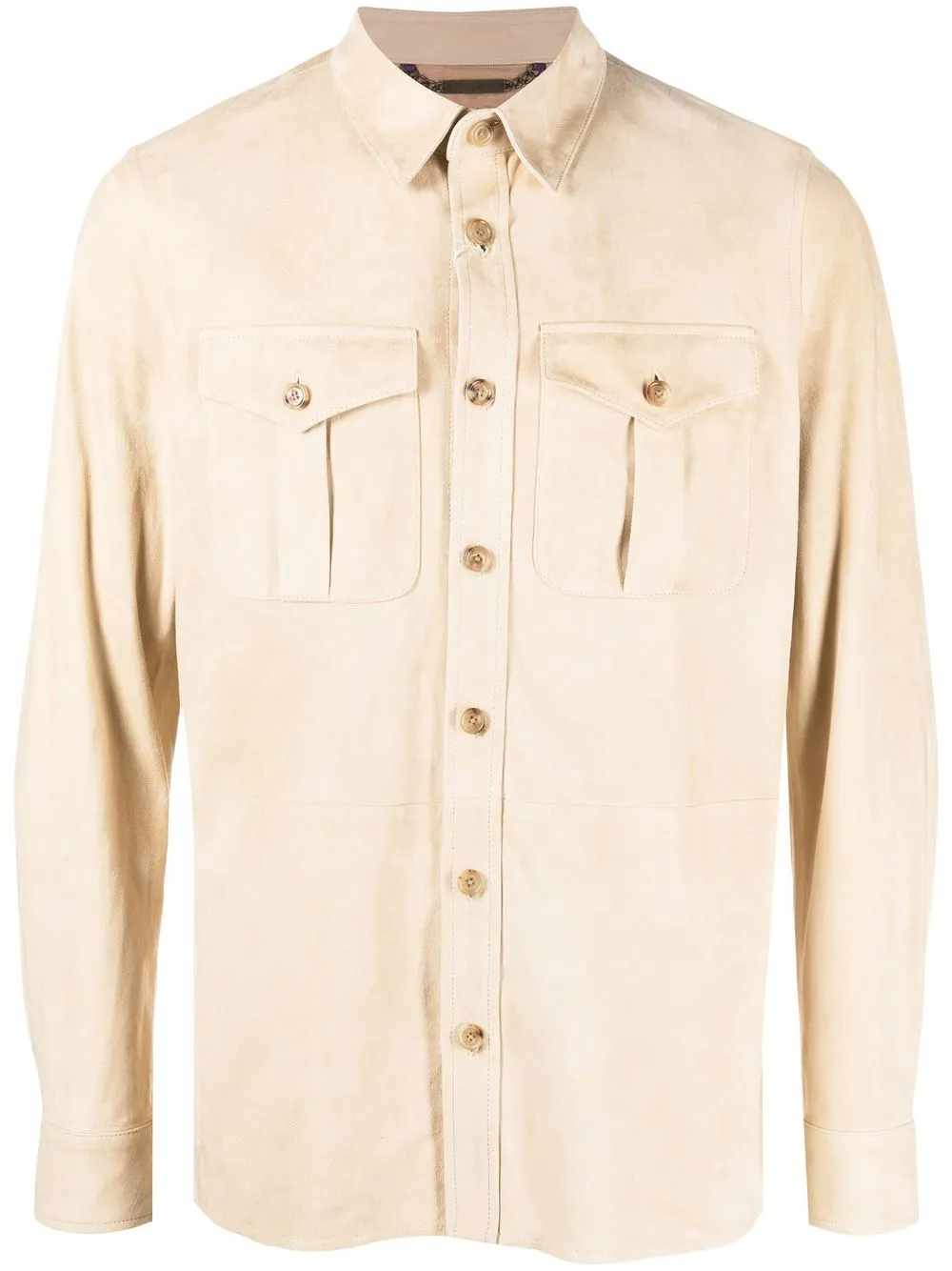

Ralph Lauren Purple Label long-sleeve buttpon-up shirt - Neutrals