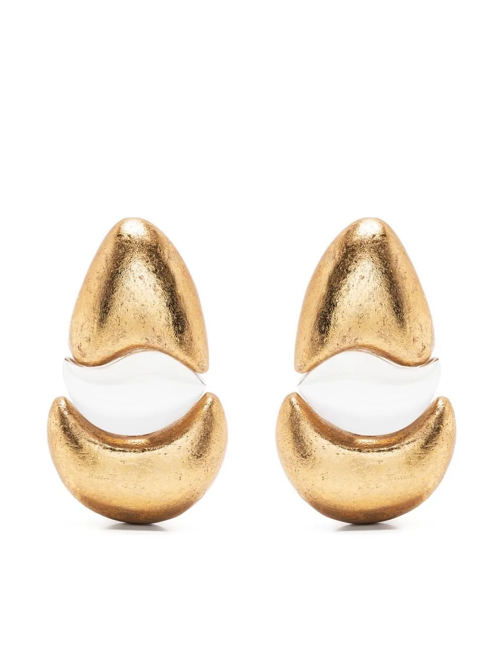 

Monies sculptural wood earrings - Gold