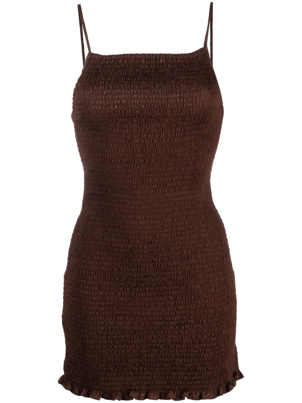 

Faithfull the Brand smocked rear-tie mini dress - Brown