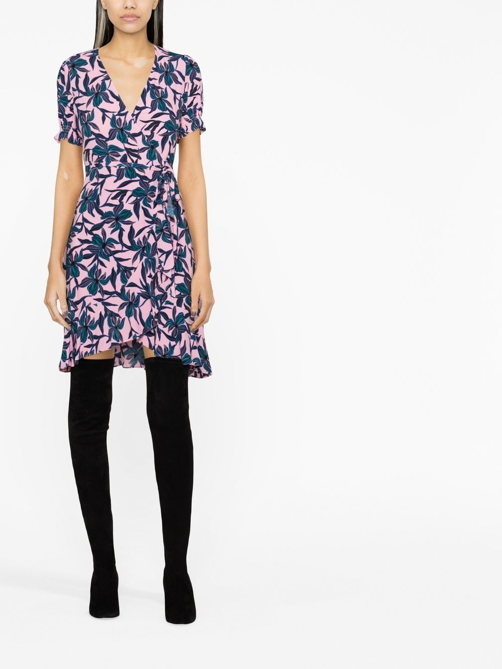 DVF Diane von Furstenberg Mini-jurk met bloemenprint - Roze