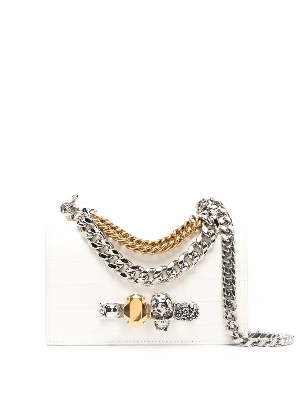 

Alexander McQueen Skull leather shoulder bag - White