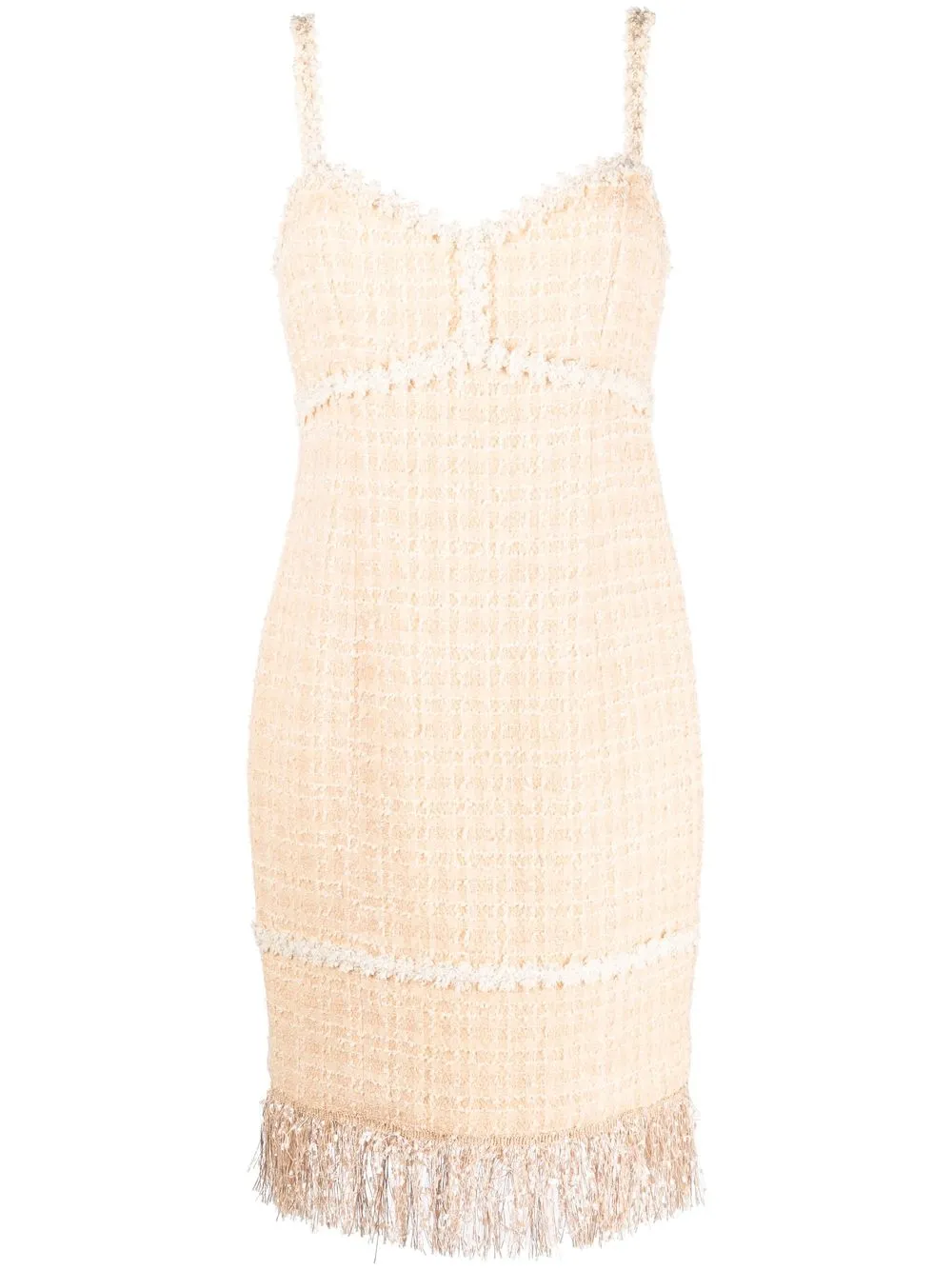 

CHANEL Pre-Owned 1995 frayed tweed dress - Pink