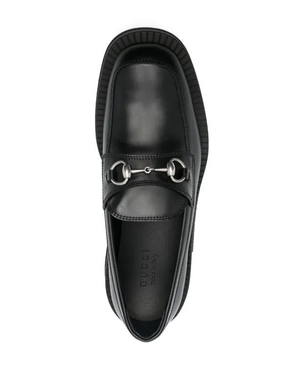 Gucci square store toe loafers