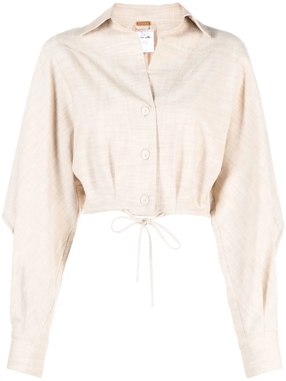 

Cult Gaia cut-out detail cropped shirt - Neutrals