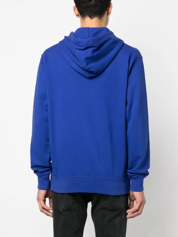 DSQUARED2 logo-print Cotton Hoodie | Blue | FARFETCH