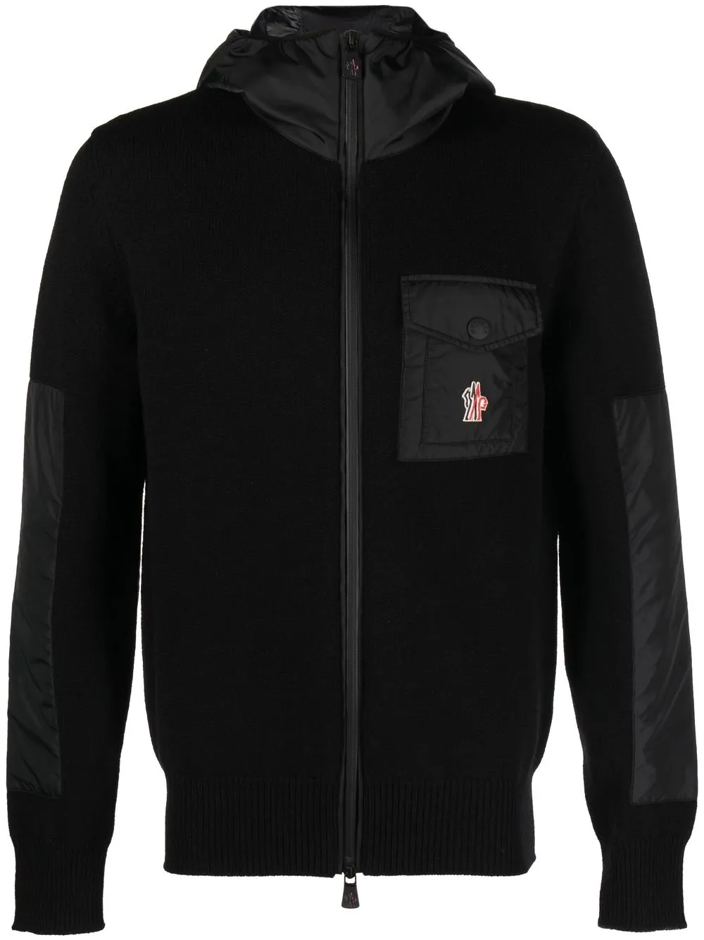 

Moncler Grenoble hooded wool zipped jacket - Black