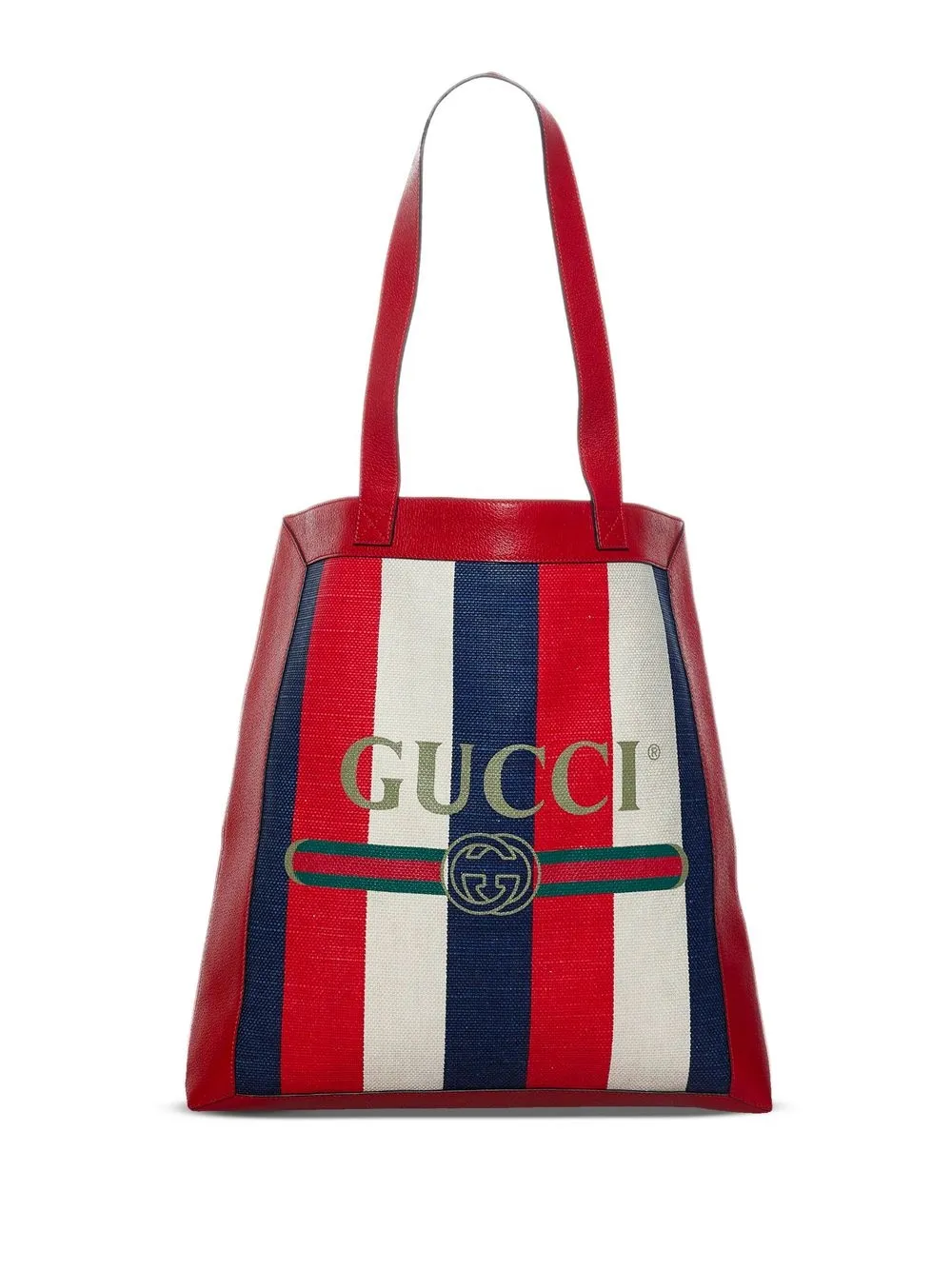 

Gucci Pre-Owned 2018 logo-print striped tote bag - Red