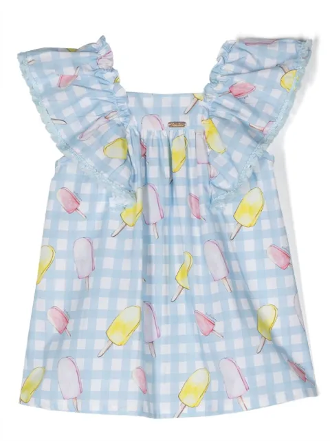 Patachou graphic-print square neck dress