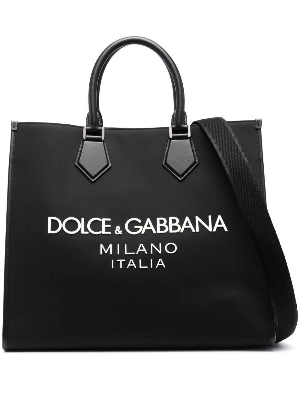 Shop Dolce & Gabbana Large Logo-print Tote Bag In Black