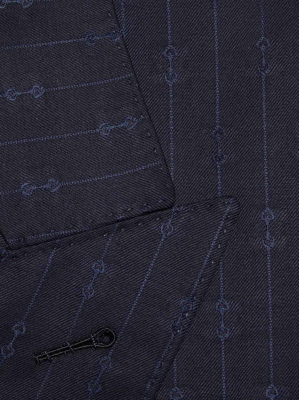 Gucci Horsebit Striped Wool Jacket In Blue