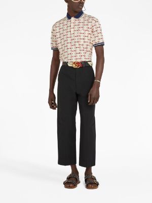 GUCCI Maxi Gg Silk & Cotton Polo Shirt for Men