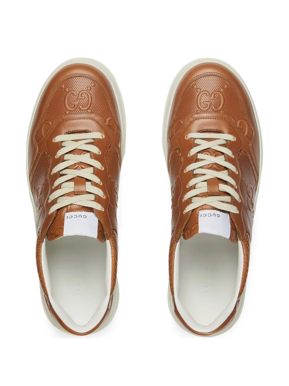 GG SNEAKERS IN EMBOSSED BLUE WHITE COWHIDE LEATHER