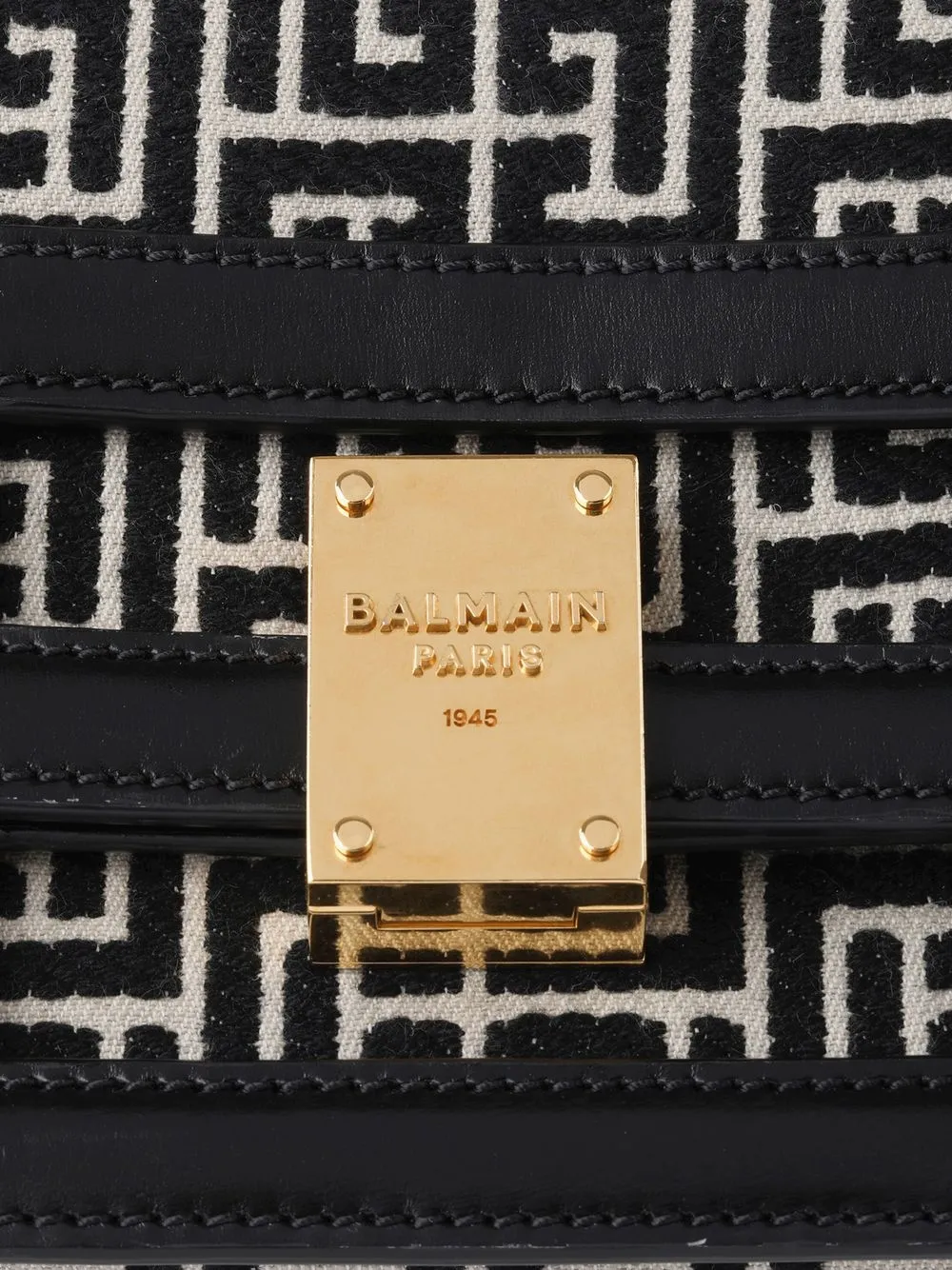 Balmain Bifold Monogram Shoulder Bag In Black
