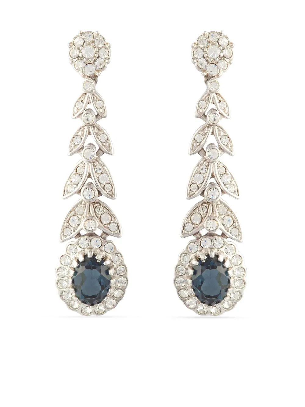 

Susan Caplan Vintage 1980s crystal-embellished drop earrings - Silver