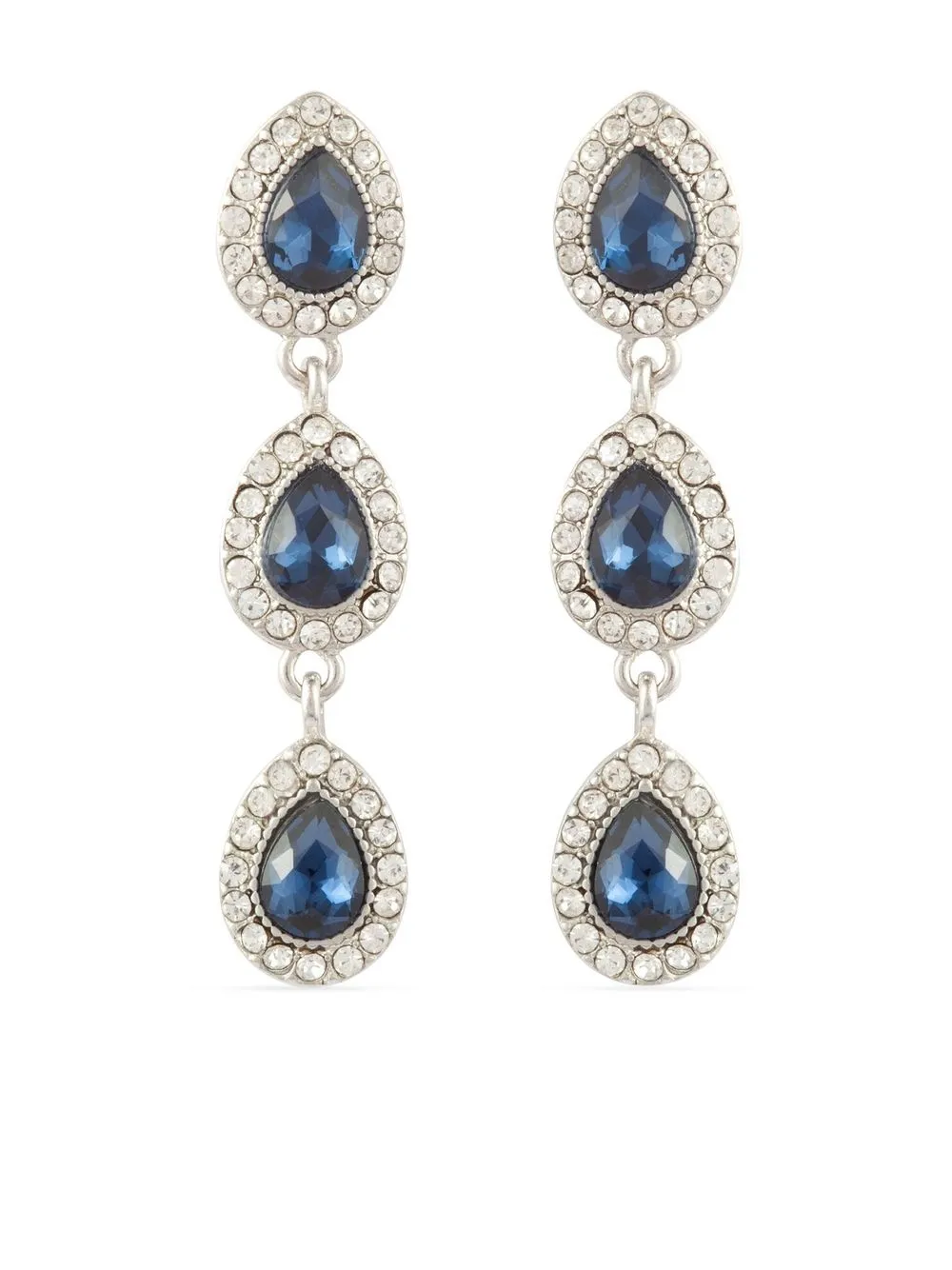 

Monet Pre-Owned 1980s sapphire crystal drop earrings - Silver