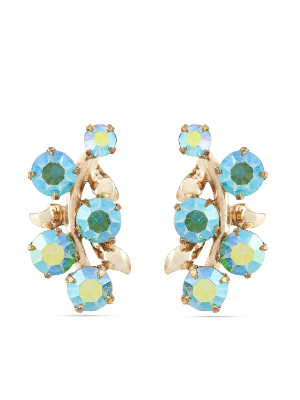 

Susan Caplan Vintage 1960s crystal-embellished clip-on earrings - Gold