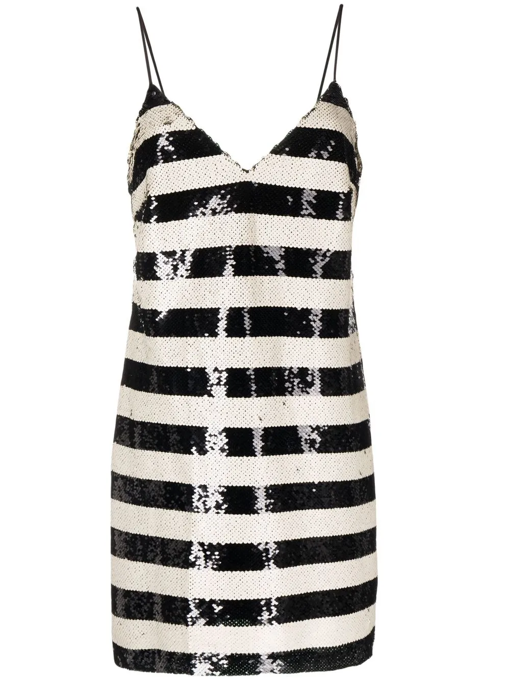 

L'Agence sequin-embellished striped dress - Black