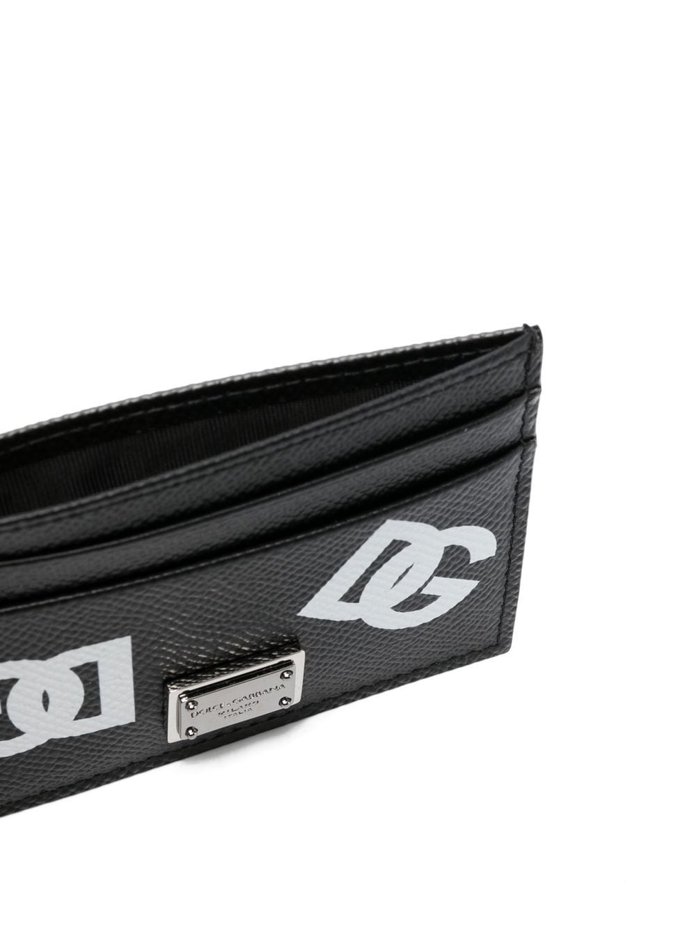 Shop Dolce & Gabbana Logo Print Leather Cardholder In Black