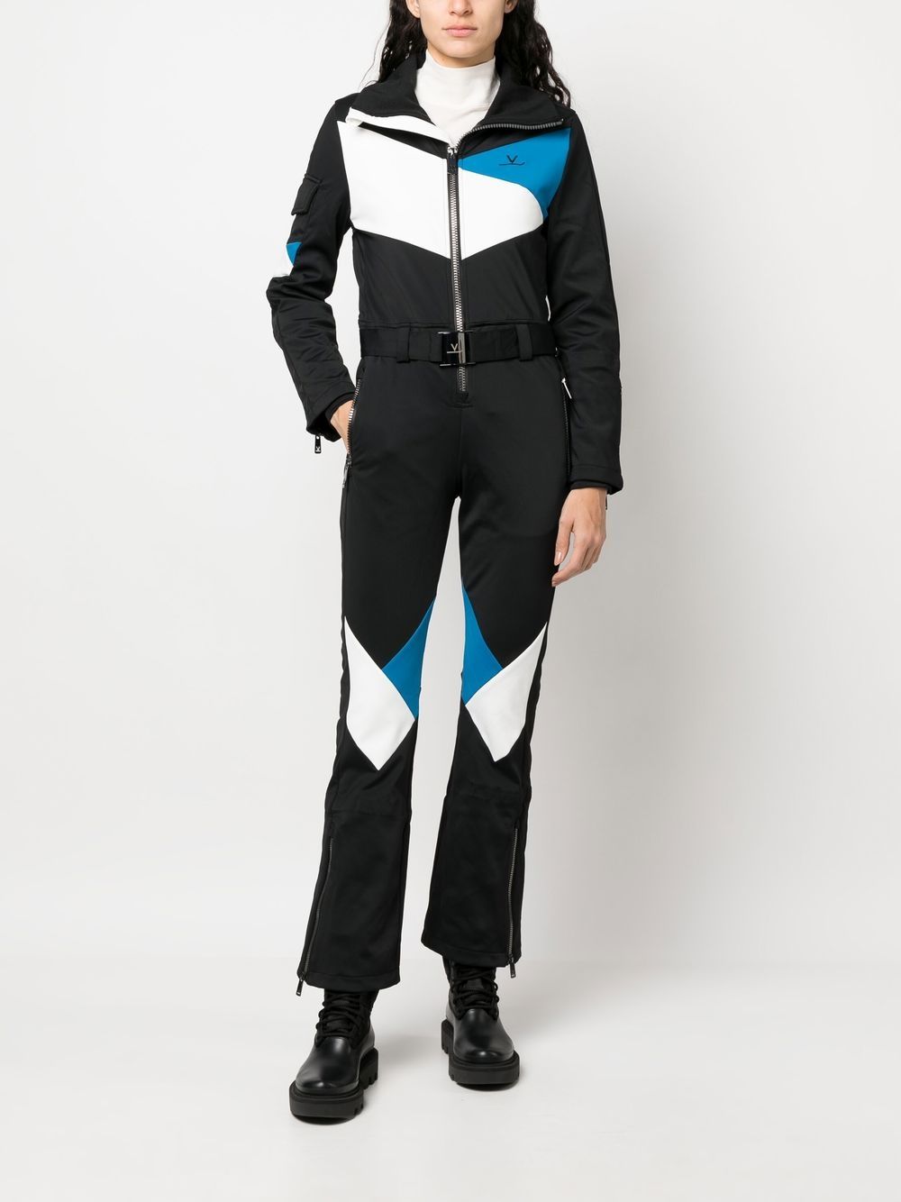Shop Vuarnet Colour-block All-in-one Ski Suit In Black
