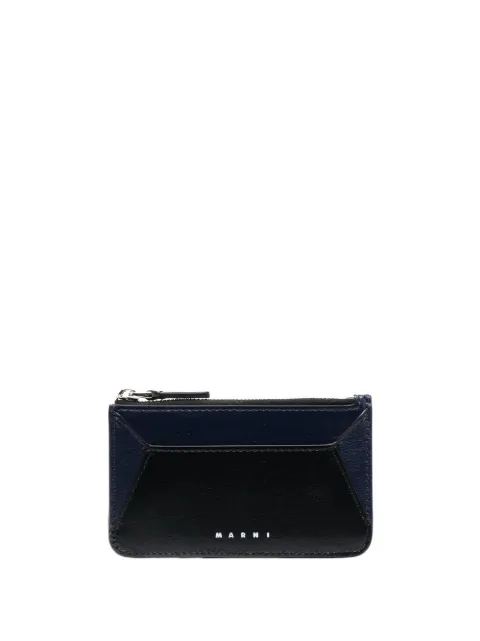 Marni logo-print leather card holder