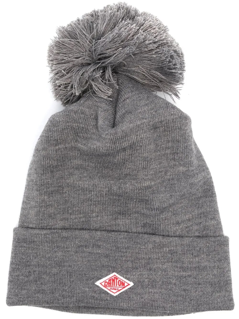 

Danton logo-patch pompom beanie - Grey