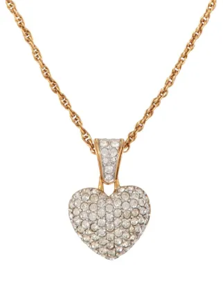 Swarovski 1960s 22kt gold plated Swarovski Heart Pendant Necklace Gold FARFETCH CA