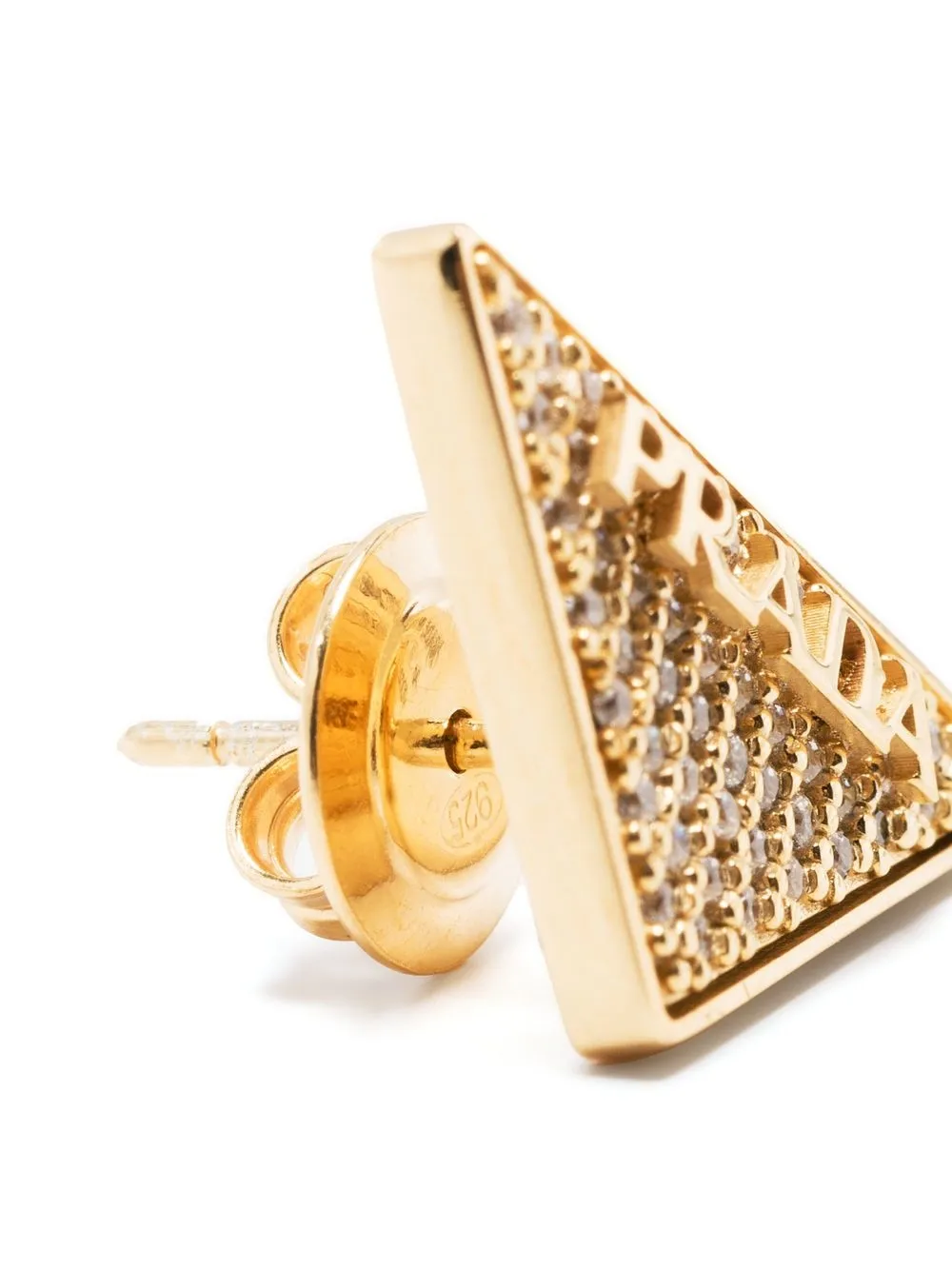 Prada crystalembellished Triangle Stud Earrings Farfetch