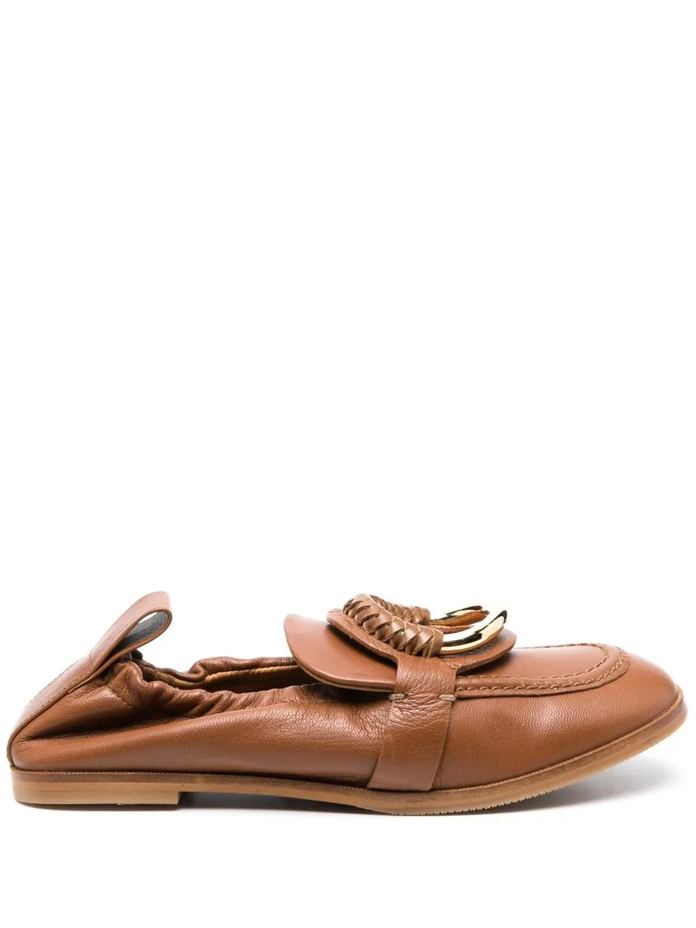 

See by Chloé macramé-hoop detail loafers - Brown