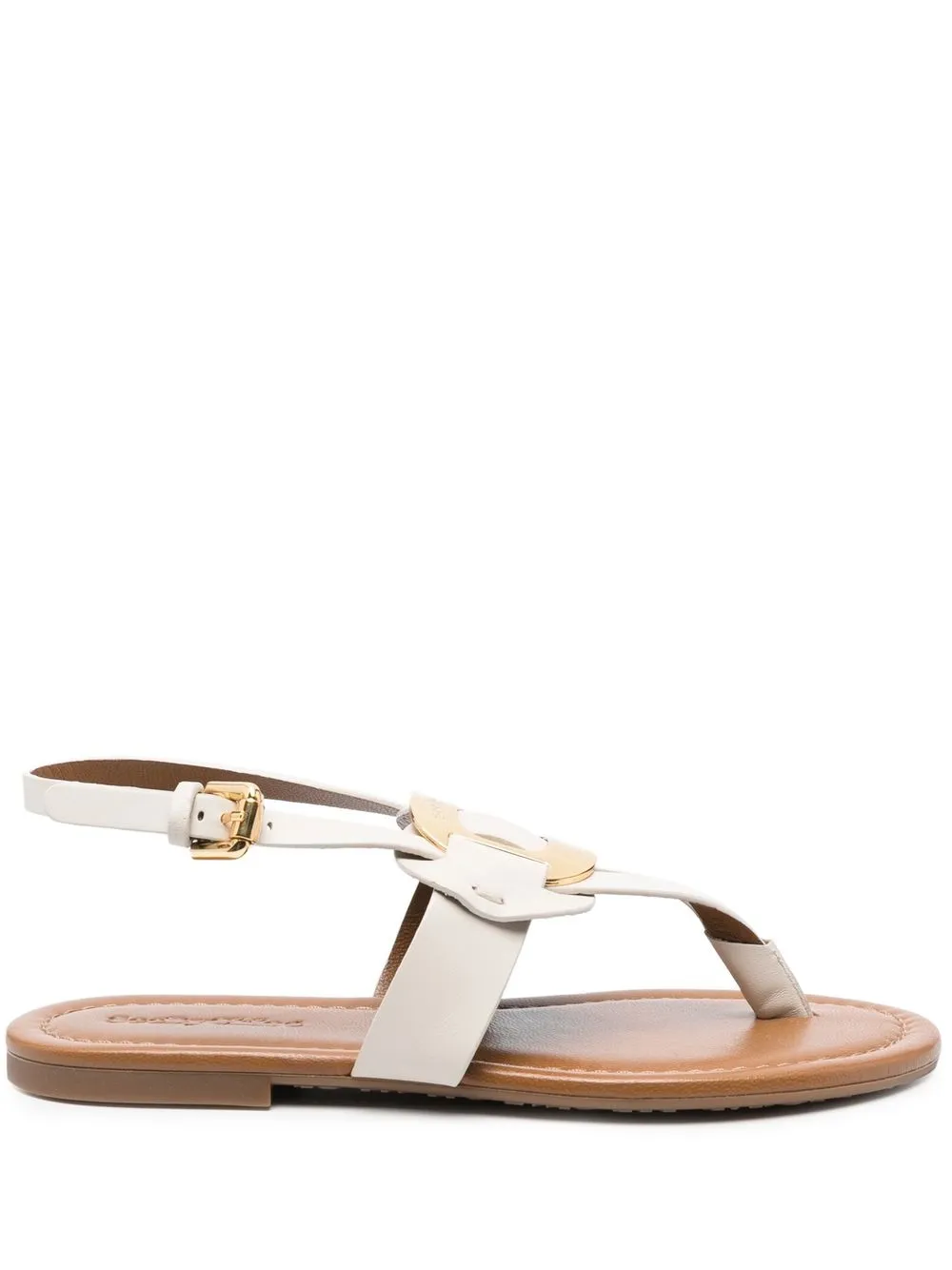 

See by Chloé engraved-logo detail sandals - Neutrals