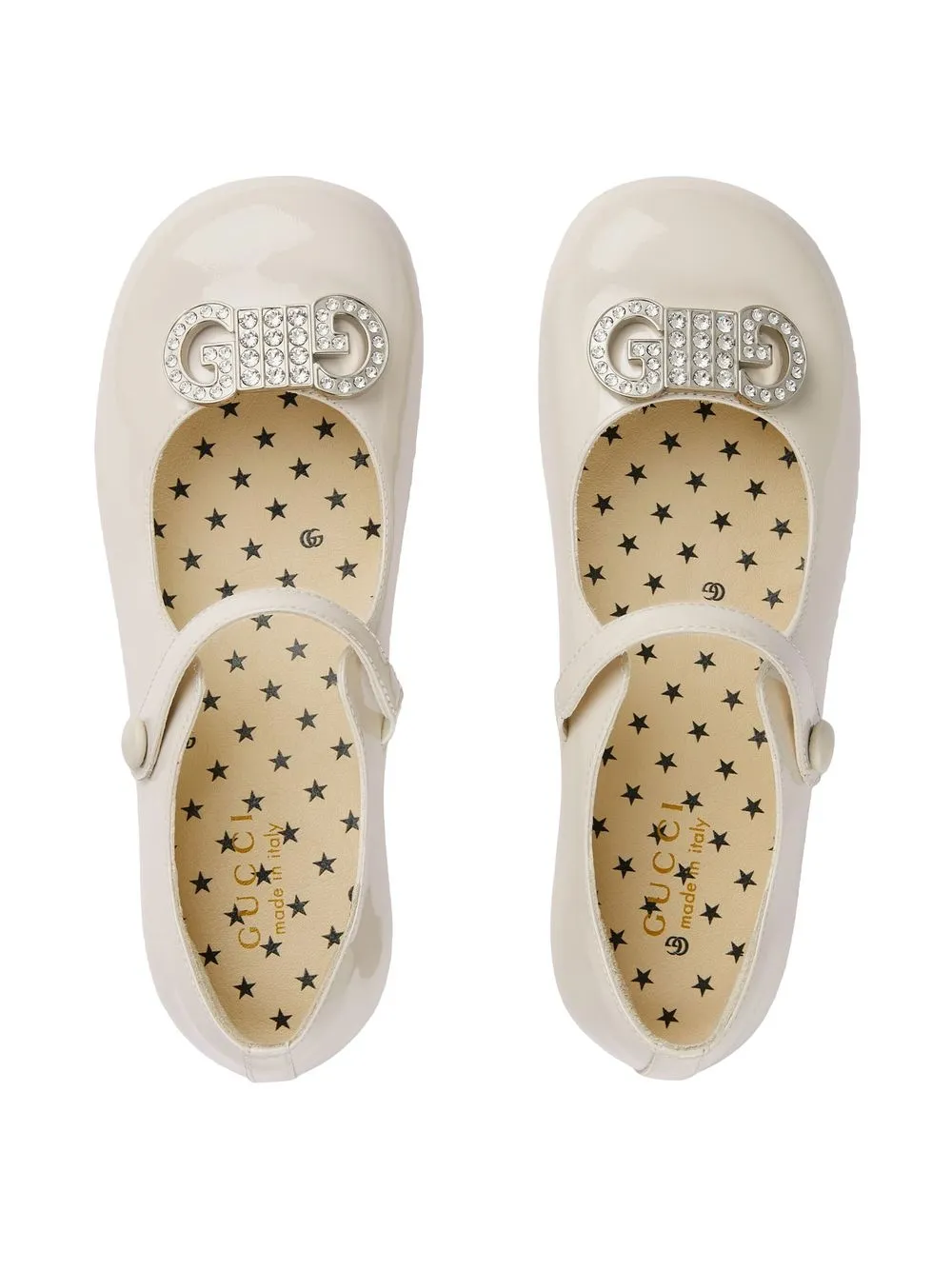 Gucci Logo-plaque Embellished Ballerina Shoes In White