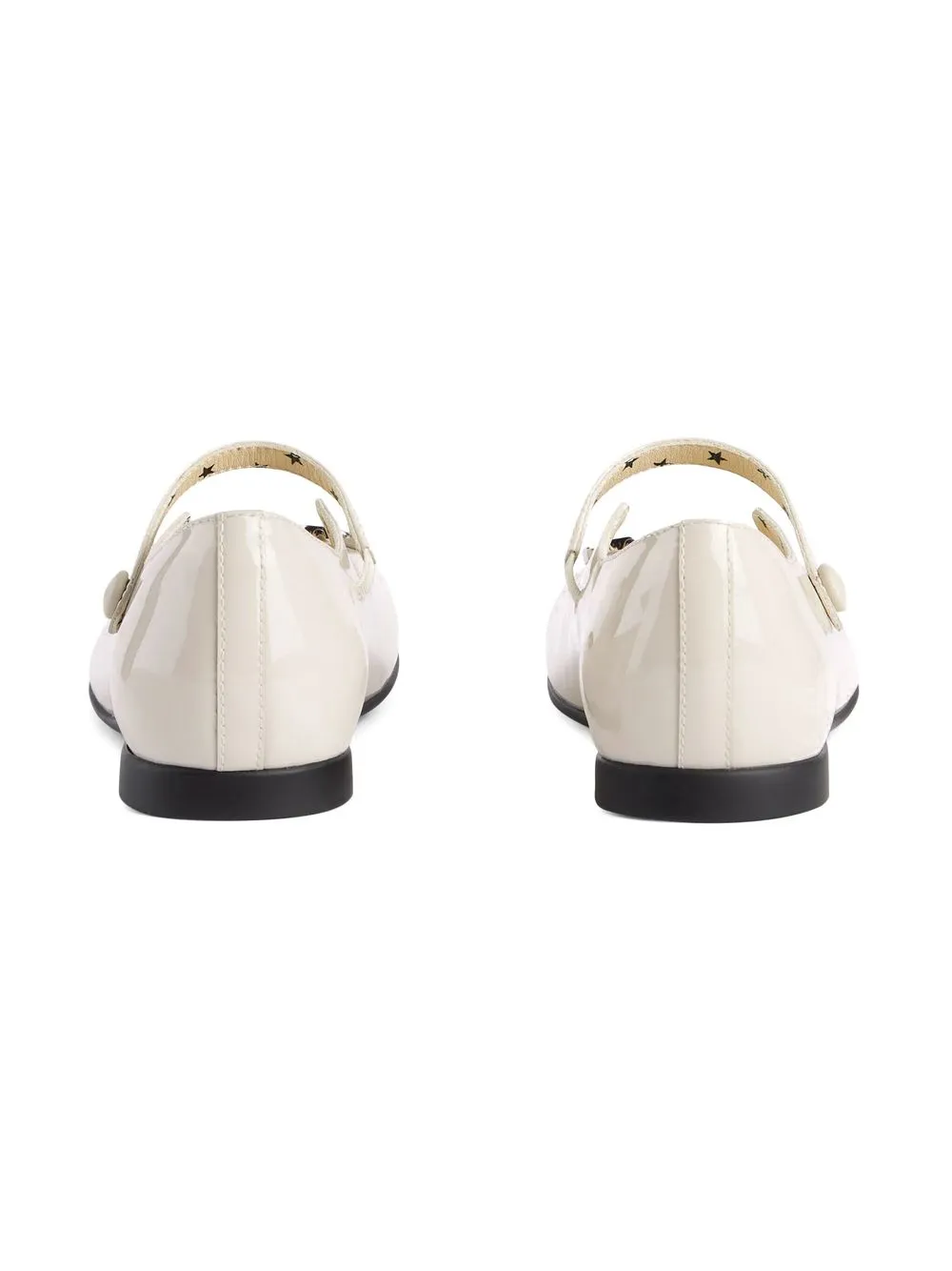 Gucci Logo-plaque Embellished Ballerina Shoes In White
