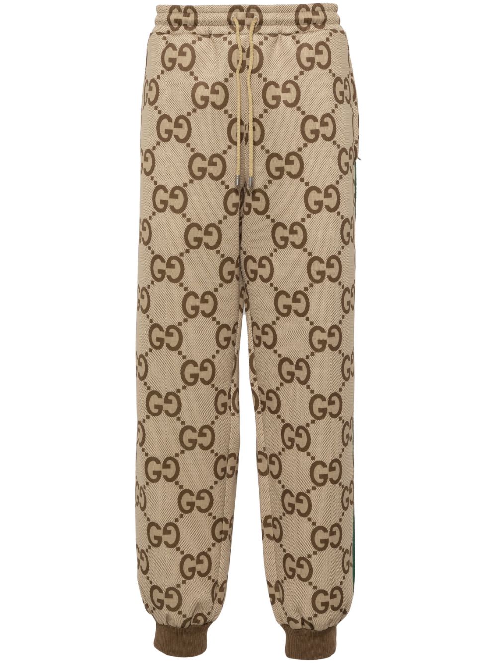Gucci Jumbo Gg-print Track Pants In Neutrals