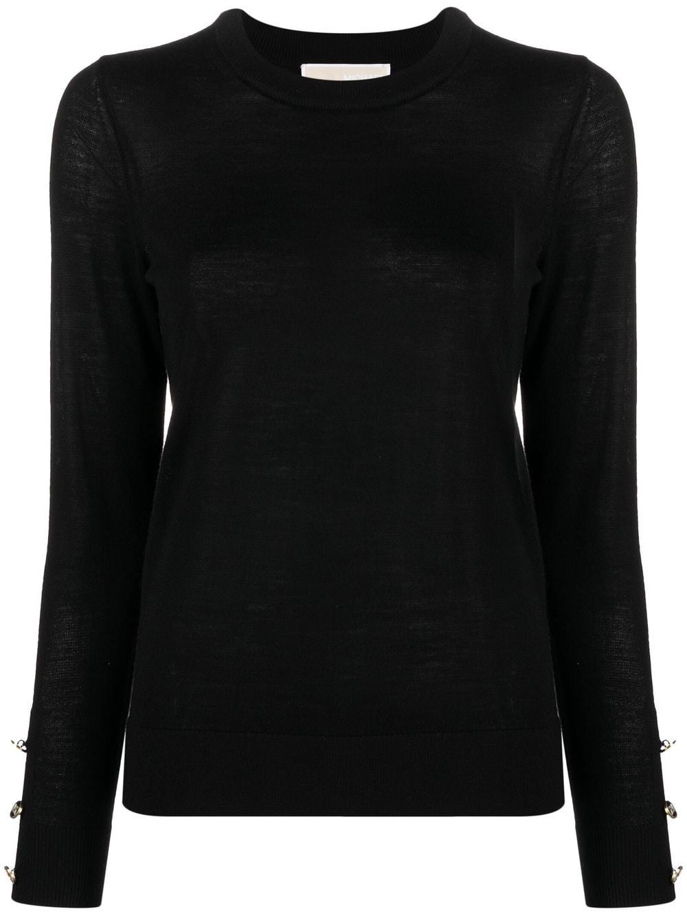 Michael Michael Kors Buttoned Knitted Jumper In Black