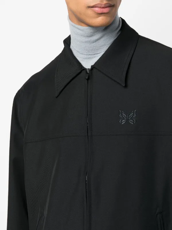 Needles embroidered-logo zip-up Jacket - Farfetch