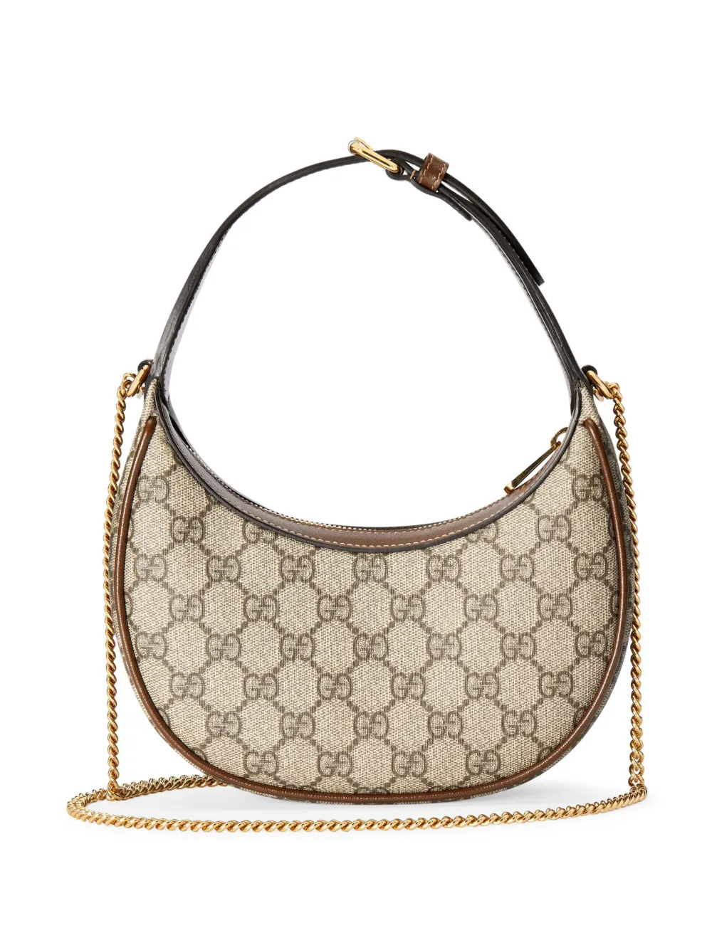 Neutral GG-Supreme mini canvas and leather cross-body bag, Gucci