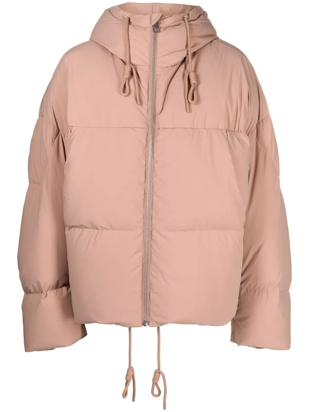 Aa Spectrum Zip-up Padded Down Jacket In Brown